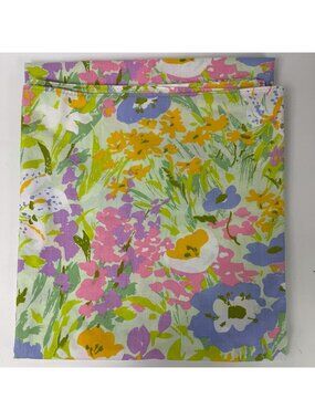 Vintage Vibrant Floral Flower Power Cotton Rectangular Tablecloth 60 X 102